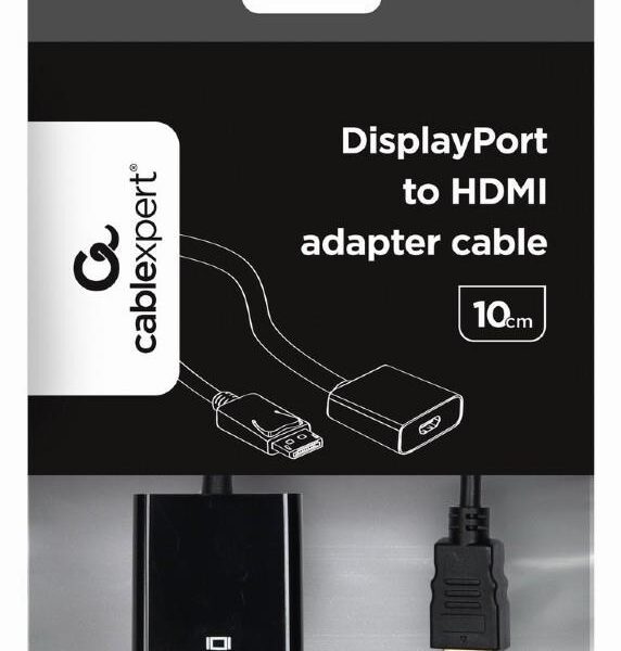 CABLEXPERT ΑΝΤΑΠΤΟΡΑΣ DISPLAYPORT TO HDMI, ΜΑΥΡΟ