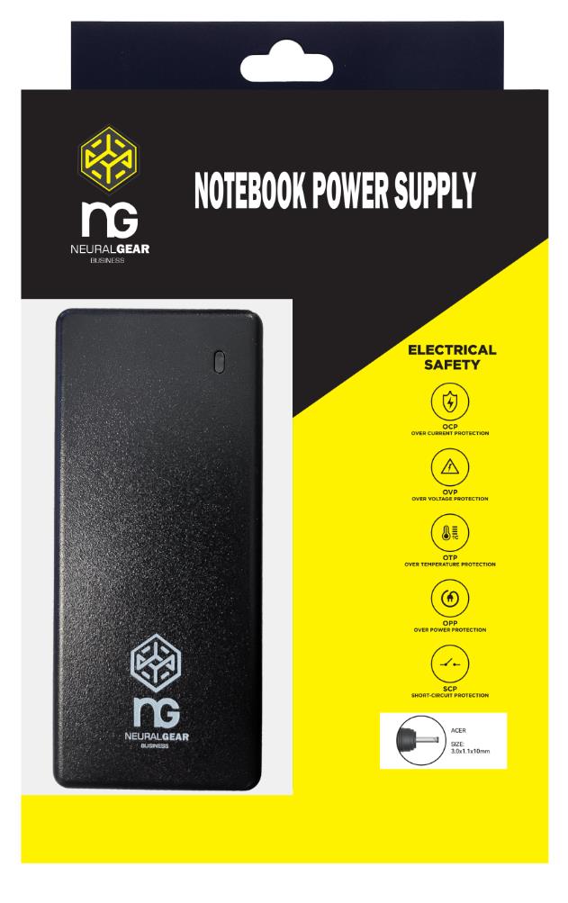 22004 NG ΤΡΟΦΟΔΟΤΙΚΟ ΓΙΑ ACER 19V, 3.42A, TIP SIZE: 3.0x1.1x10mm ΜΕ ΚΑΛΩΔΙΟ ΤΡΟΦΟΔΟΣΙΑΣ