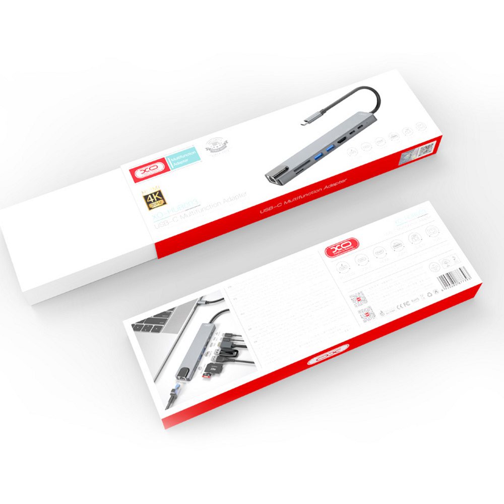 XO adapter HUB HUB003 8in1 silver
