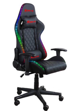 XTRIKE-ME GC907 ΚΑΡΕΚΛΑ GAMING ΜΑΥΡH ΜΕ LED ΦΩΤΙΣΜΟ