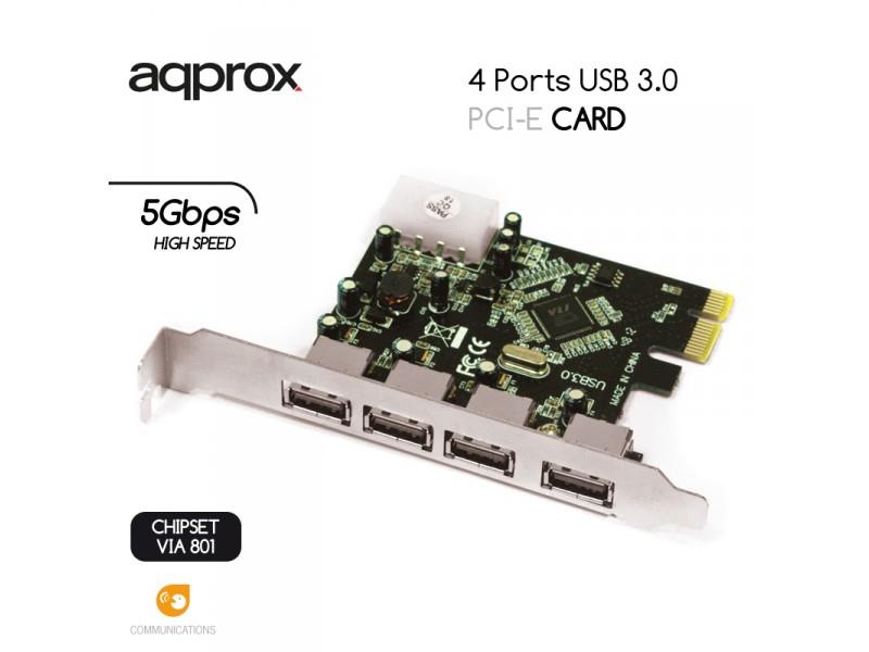 APPROX PCI-E ΚΑΡΤΑ 4-PORTS USB 3.0