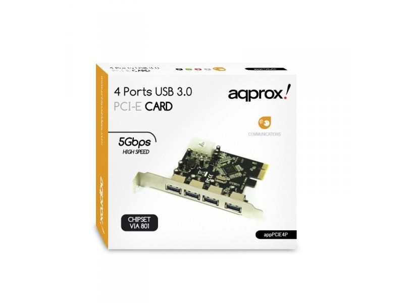APPROX PCI-E ΚΑΡΤΑ 4-PORTS USB 3.0