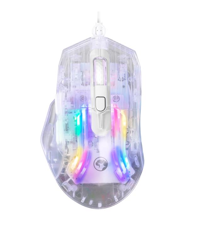 25716 MARVO M413 ΔΙΑΦΑΝΟ GAMING ΠΟΝΤΙΚΙ, 7200DPI, RGB, ΑΘΟΡΥΒΟΙ ΔΙΑΚΟΠΤΕΣ