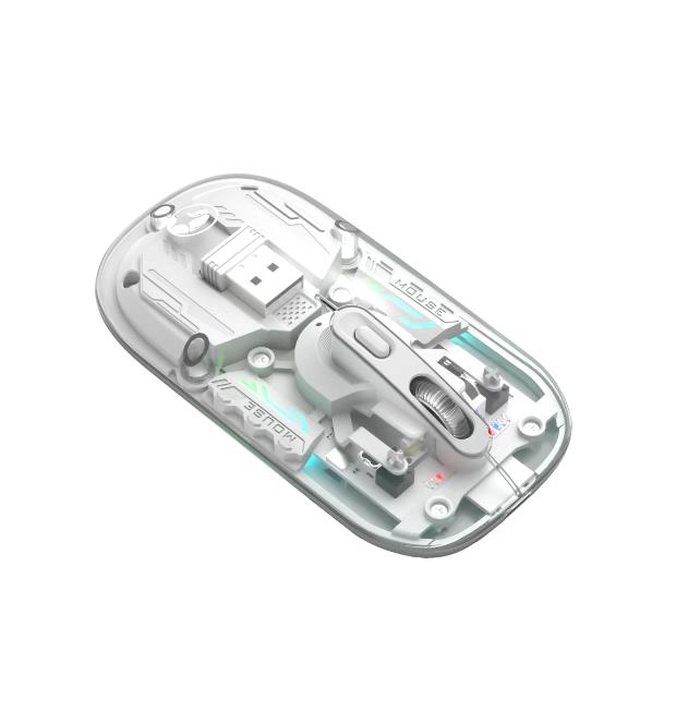 25722 MARVO M808W ΔΙΑΦΑΝΟ ΑΣΥΡΜΑΤΟ 2.4G+ ΠΟΝΤΙΚΙ, RGB, ΑΘΟΡΥΒΟΙ ΔΙΑΚΟΠΤΕΣ