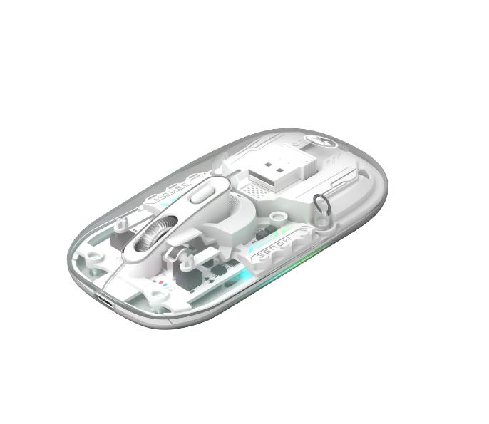 25723 MARVO M808W ΔΙΑΦΑΝΟ ΑΣΥΡΜΑΤΟ 2.4G+ ΠΟΝΤΙΚΙ, RGB, ΑΘΟΡΥΒΟΙ ΔΙΑΚΟΠΤΕΣ