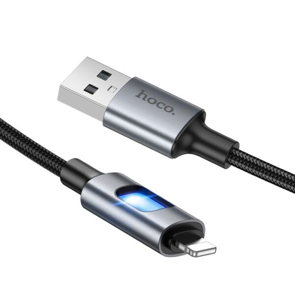 LED Cable USB A to Lightning Hoco 2,4A 1,2 m U144 black