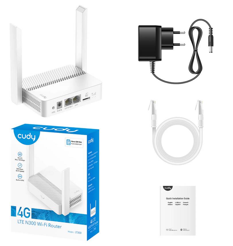 28512 CUDY LT300_EU N300 WI-FI 4G LTE ROUTER, MIMO