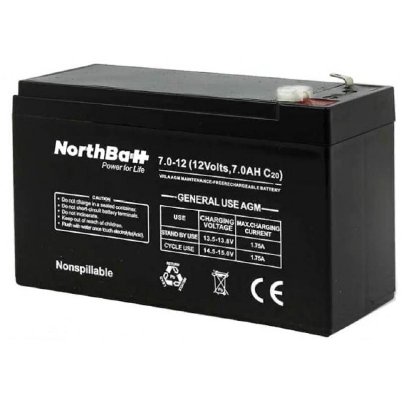 28558 NORTHBATT BATTERY 12V 7AH (6.3 FASTON)