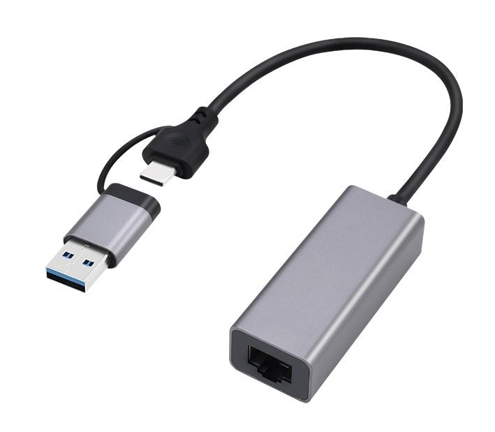 28856 GEMBIRD ΚΑΡΤΑ ΔΙΚΤΥΟΥ USB+TYPE C 3.1 RJ-45 GIGABIT