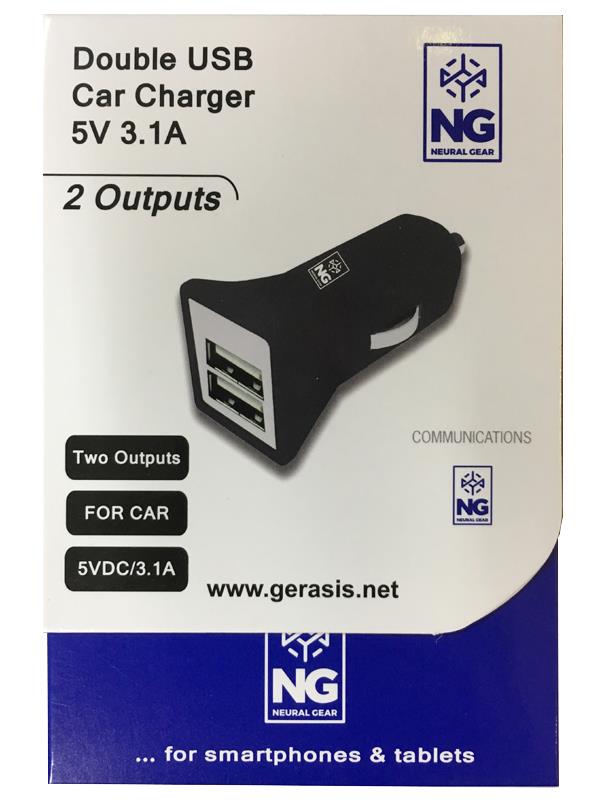 NG ΦΟΡΤΙΣΤΗΣ ΑΥΤΟΚΙΝΗΤΟΥ 2USB 5V 3.1A ΜΑΥΡΟ