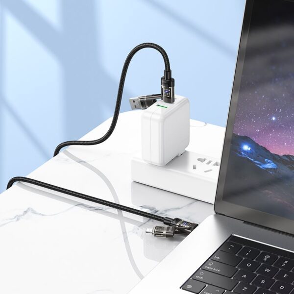 Cable 4in1 USB A/C to USB C/Lightning Hoco 240W 1,2 m U151 black