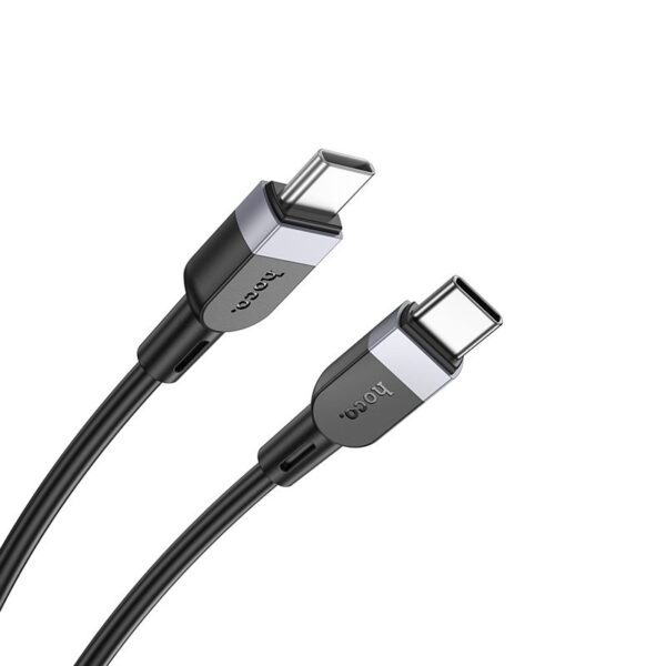 Silicone Cable USB C to USB C Hoco 3A 60W 1 m X109 black