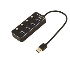 GEMBIRD USB HUB 3.1 ΜΕ ΔΙΑΚΟΠΤΕΣ, 4 PORT, ΜΑΥΡΟ
