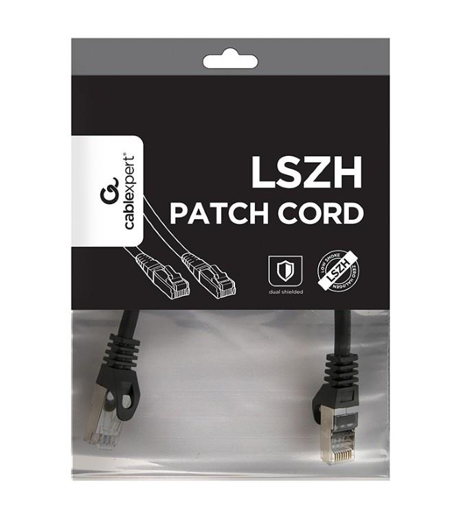 CABLEXPERT ΚΑΛΩΔΙΟ S/FTP CAT6A 0.5m, LSZH, ΜΑΥΡΟ