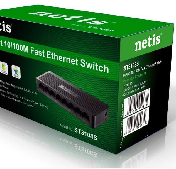 NETIS SWITCH 8-PORT 10/100Mbps