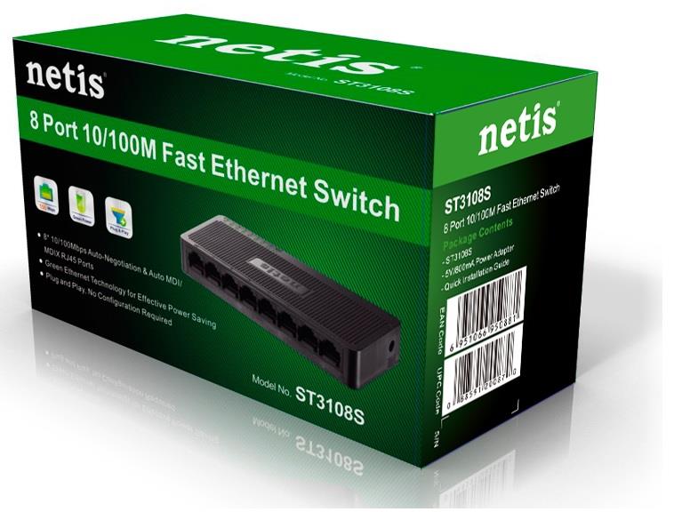 NETIS SWITCH 8-PORT 10/100Mbps