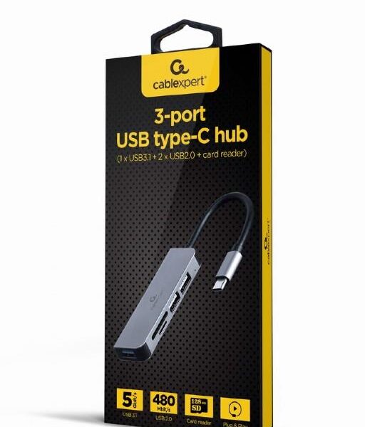 30836 GEMBIRD USB3 HUB, 1USB 3.0, 2XUSB 2.0, CARD READER