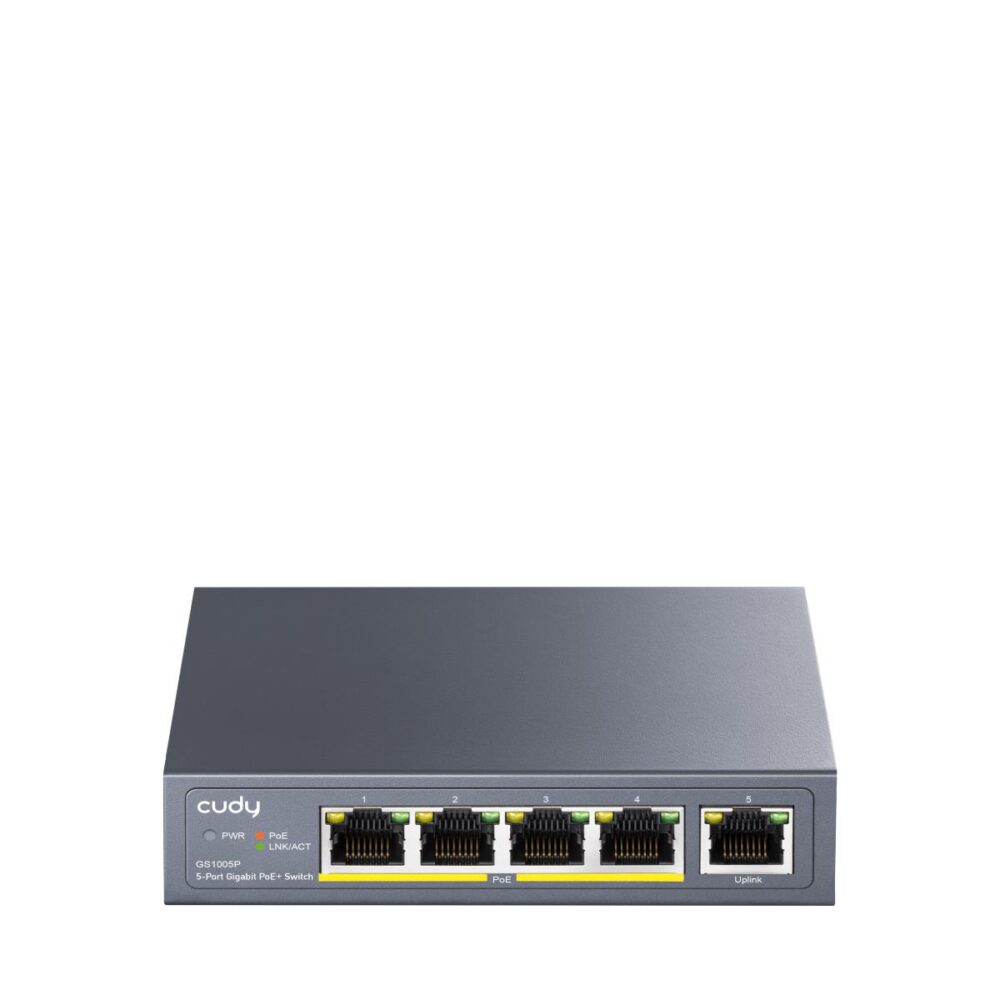CUDY GS105P 5-PORT GIGABIT, POE+, 36W, DESKTOP SWITCH