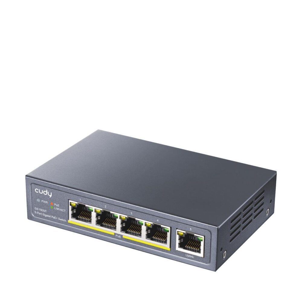 CUDY GS105P 5-PORT GIGABIT, POE+, 36W, DESKTOP SWITCH