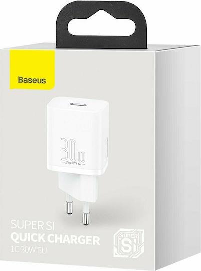BASEUS SUPER SI ΦΟΡΤΙΣΤΗΣ ΓΡΗΓΟΡΗΣ ΦΟΡΤΙΣΗΣ, 30W, ΛΕΥΚΟ