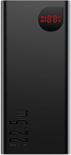 31802 BASEUS ADAMAN METAL POWERBANK ΤΑΧΕΙΑΣ ΦΟΡΤΙΣΗΣ, ΨΗΦΙΑΚΗ ΟΘΟΝΗ, 20000MAh, 3 ΘΥΡΕΣ, ΜΑΥΡΟ