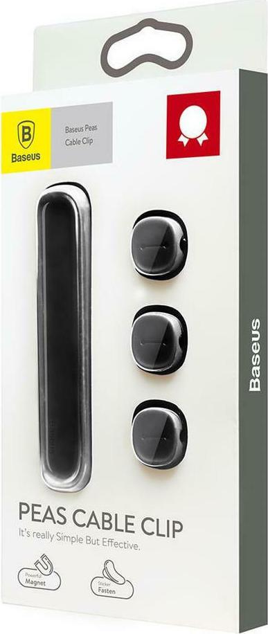 BASEUS LITE SERIES PEAS, ΚΛΙΠ ΟΡΓΑΝΩΣΗΣ ΚΑΛΩΔΙΩΝ, ΜΑΥΡΟ