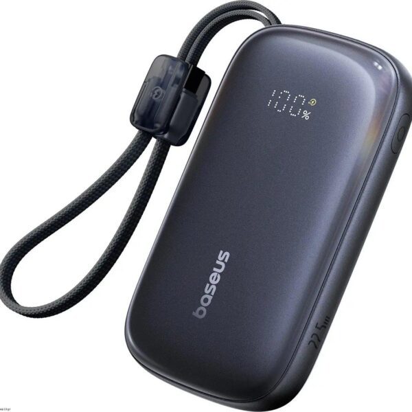 BASEUS ENERFILL FC21 QPOW3 ULTRA, POWERBANK, 10000MAh, ΜΕ  ΚΑΛΩΔΙΟ LIGHTNING, 22.5W, ΜΕ ΨΗΦΙΑΚΗ ΟΘΟΝΗ, ΜΑΥΡΟ