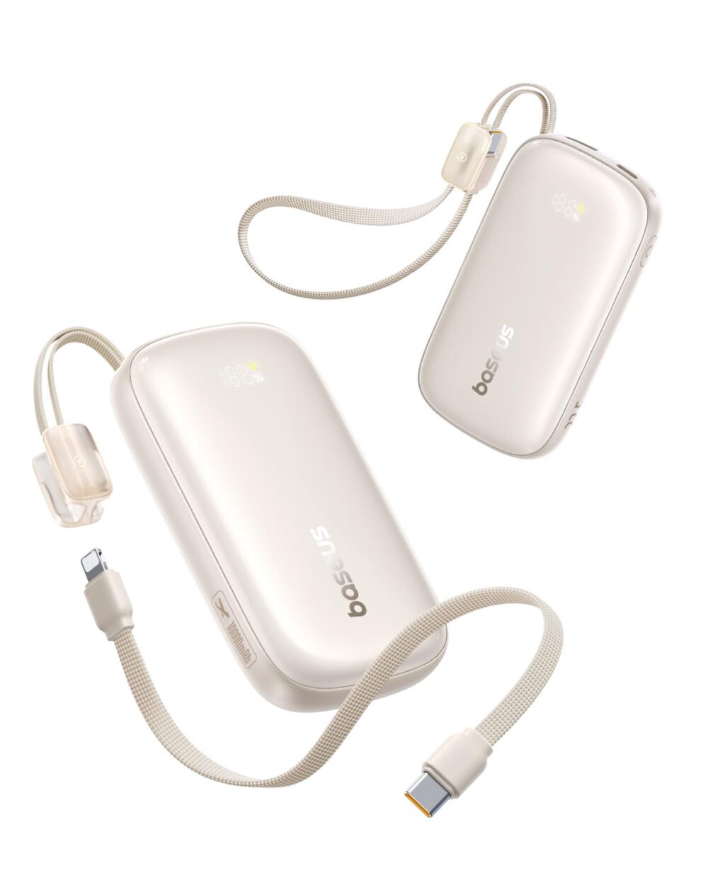 BASEUS ENERFILL FC21 QPOW3 ULTRA, POWERBANK, 10000MAh, ΜΕ  ΚΑΛΩΔΙΟ LIGHTNING, 22.5W, ΜΕ ΨΗΦΙΑΚΗ ΟΘΟΝΗ, ΤΙΤΑΝΙΟ