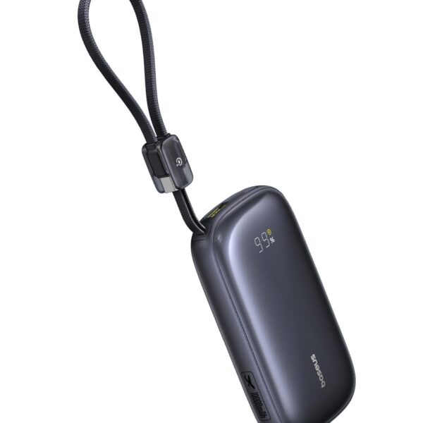 BASEUS ENERFILL FC21 QPOW3 ULTRA, POWERBANK, 10000MAh, ΜΕ ΚΑΛΩΔΙΟ ΑΠΟΣΠΩΜΕΝΟ LIGHTNING, 45W, ΜΕ ΨΗΦΙΑΚΗ ΟΘΟΝΗ, ΜΑΥΡΟ