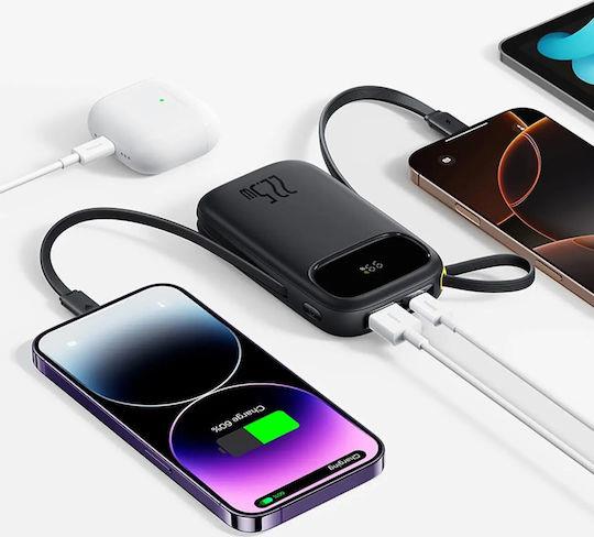 BASEUS ENERFILL FC31, POWERBANK, 10000MAh, ΜΕ 2 ΚΑΛΩΔΙΑ, 22.5W, ΜΕ ΨΗΦΙΑΚΗ ΟΘΟΝΗ, ΜΑΥΡΟ