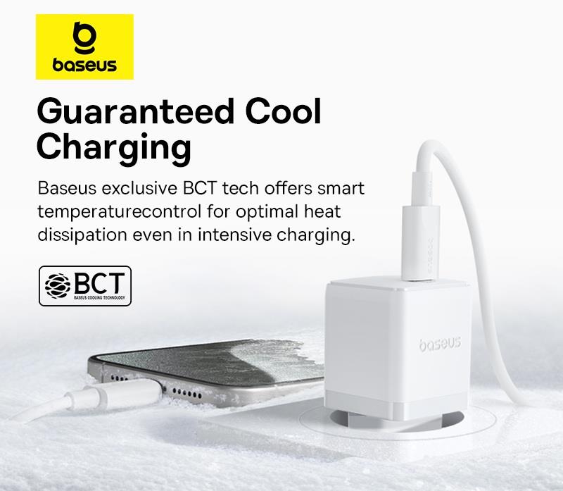 32115 BASEUS PALM ΦΟΡΤΙΣΤΗΣ ΓΡΗΓΟΡΗΣ ΦΟΡΤΙΣΗΣ, 1 ΘΥΡA, ΠΕΡΙΛΑΜΒΑΝΕΙ ΚΑΛΩΔΙΟ TYPE-C ΣΕ LIGHTNING, 20W, ΛΕΥΚΟΣ