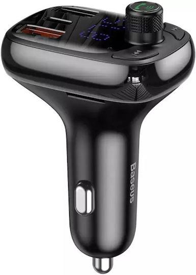 BASEUS T SHAPED S-13, BLUETOOTH FM TRANSMITTER, MP3 PLAYER, ΜΑΥΡΟ