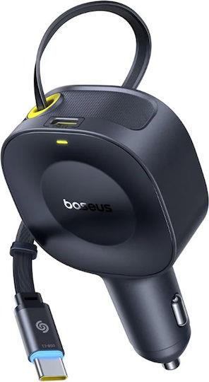 32135 BASEUS PRIMETRIP VR2, ΦΟΡΤΙΣΤΗΣ ΑΥΤΟΚΙΝΗΤΟΥ, 1 ΘΥΡΑ, ΜΕ ΑΝΑΔΙΠΛΟΥΜΕΝΟ ΚΑΛΩΔΙΟ TYPE-C, 30W, ΜΑΥΡΟ