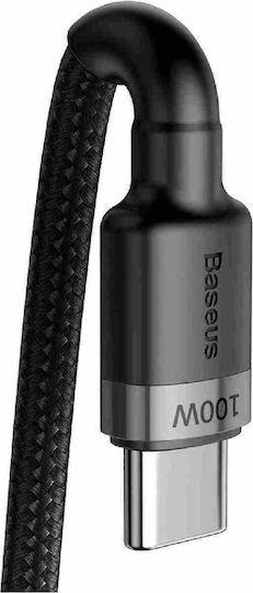 32149 BASEUS CAFULE, ΚΑΛΩΔΙΟ ΓΡΗΓΟΡΗΣ ΦΟΡΤΙΣΗΣ, TYPE-C ΣΕ TYPE-C, 2m, 100W, ΜΑΥΡΟ