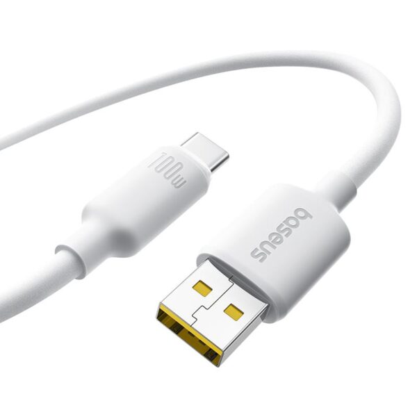 32172 BASEUS FOAMED SILICONE, ΚΑΛΩΔΙΟ ΓΡΗΓΟΡΗΣ ΦΟΡΤΙΣΗΣ, TYPE-C, 100W, 1M, ΛΕΥΚΟ