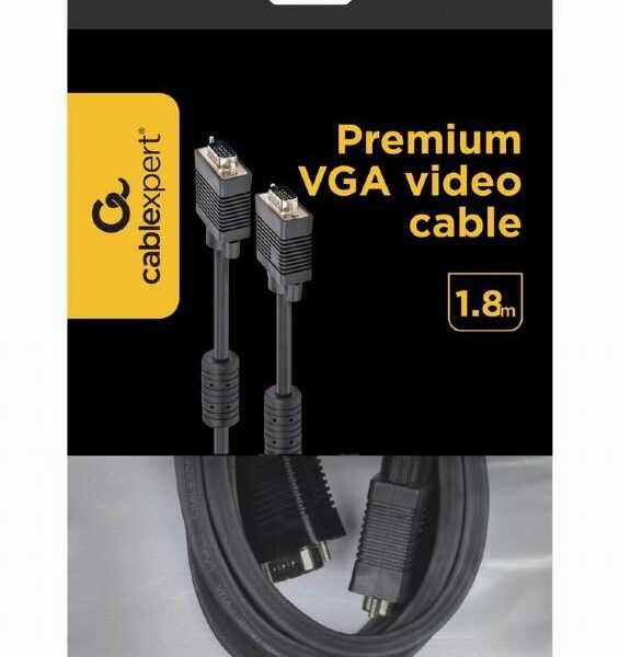 32210 CABLEXPERT ΚΑΛΩΔΙΟ VGA MALE-MALE ΜΕ ΦΙΛΤΡΑ ΦΕΡΡΙΤΗ 1.8m