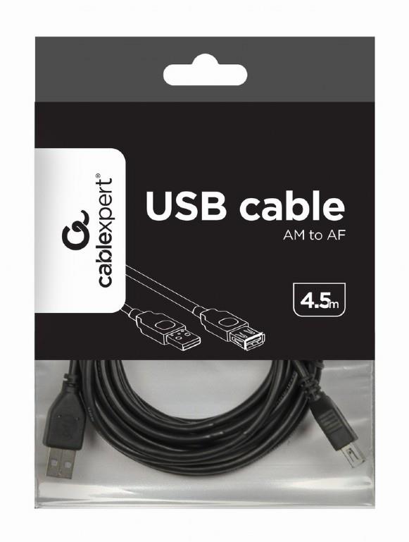 CABLEXPERT ΚΑΛΩΔΙΟ USB EXTENSION 2.0 MALE-FEMALE ΜΕ ΦΕΡΡΙΤΗ 5m