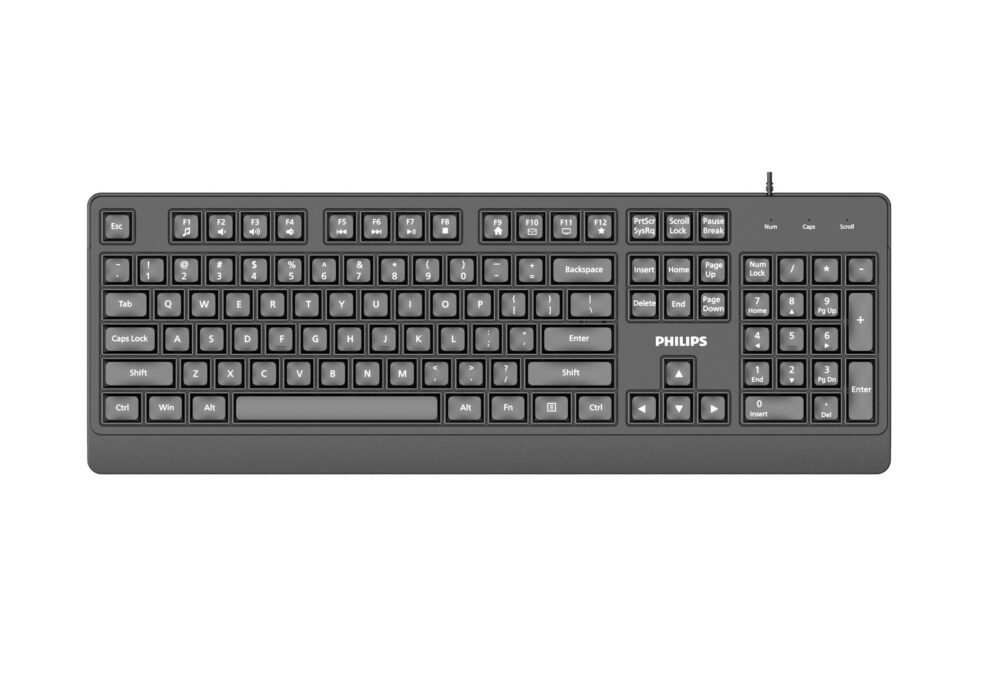 PHILIPS SPK6247 ΕΝΣΥΡΜΑΤΟ ΠΛΗΚΤΡΟΛΟΓΙΟ, ΜΑΥΡΟ, GR