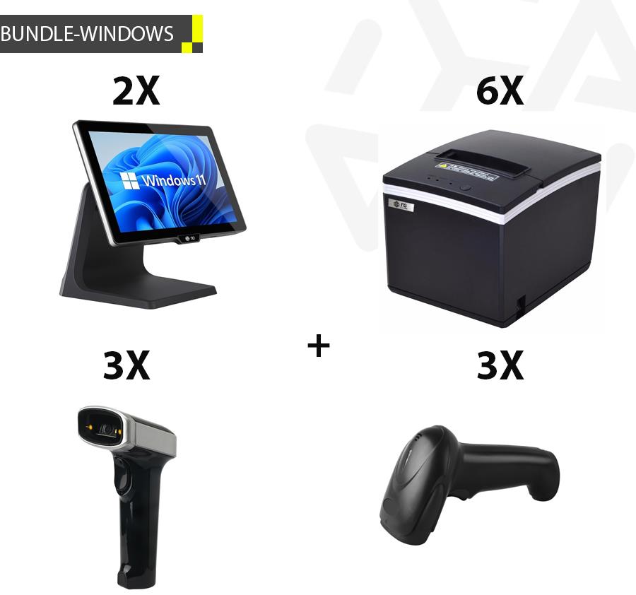 2 x NG POS N97, 8GB, 240GB SSD + 6 x ΘΕΡΜΙΚΟΙ 80mm + 3 x ΕΝΣΥΡΜΑΤΟ BARCODE SCANNER + 3 x ΑΣΥΡΜΑΤΟ BARCODE SCANNER 2D