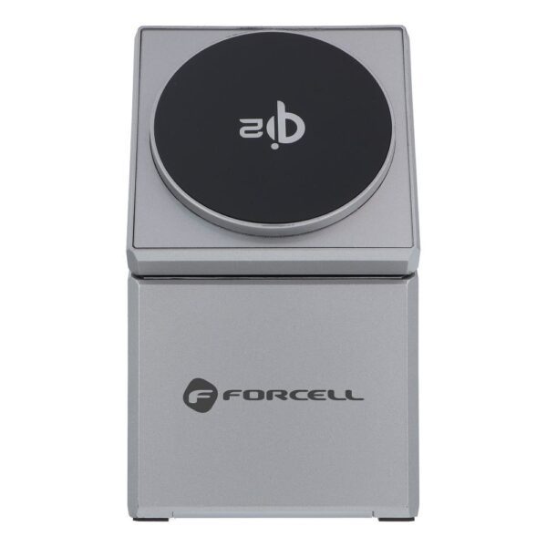 Wireless charger Forcell F-Energy 3in1 Rotation Cube Qi2 compatible with MagSafe (F-06) silver