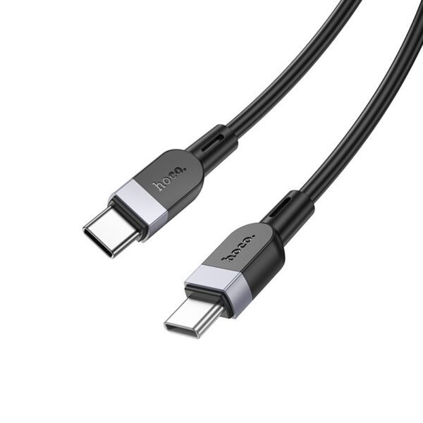 Silicone Cable USB C to USB C Hoco 3A 60W 2 m X109 black
