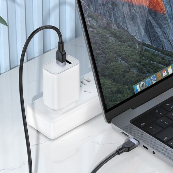 Silicone Cable USB C to USB C Hoco 3A 60W 2 m X109 black