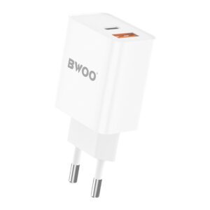 BWOO BO-CDA117 PD wall charger 38W 1x USB-C - USB-A port white
