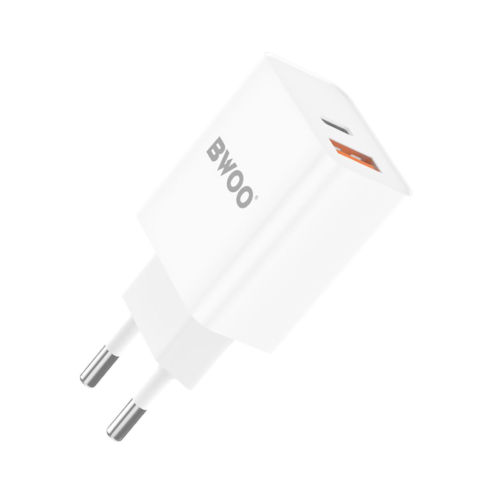 BWOO BO-CDA117 PD wall charger 38W 1x USB-C - USB-A port white