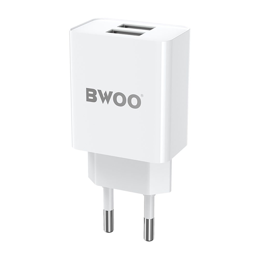 BWOO CDA123 wall charger 2x USB-A port 5V 2,4A white