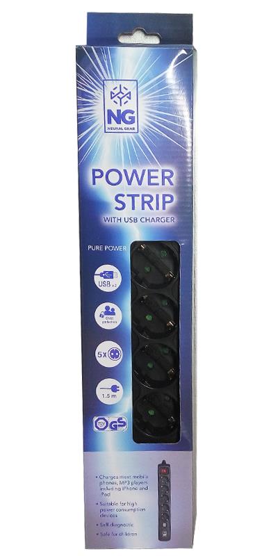 NG ΠΟΛΥΜΠΡΙΖΟ 5 ΘΕΣΕΩΝ ΜΕ USB ΘΥΡΑ SPG5U2