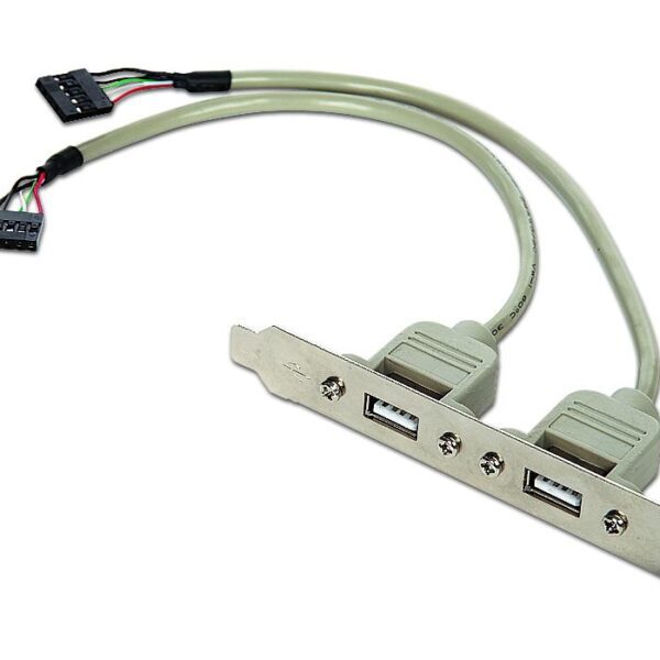 CABLEXPERT DUAL USB 2.0 RECEPTACLE ON BRACKET