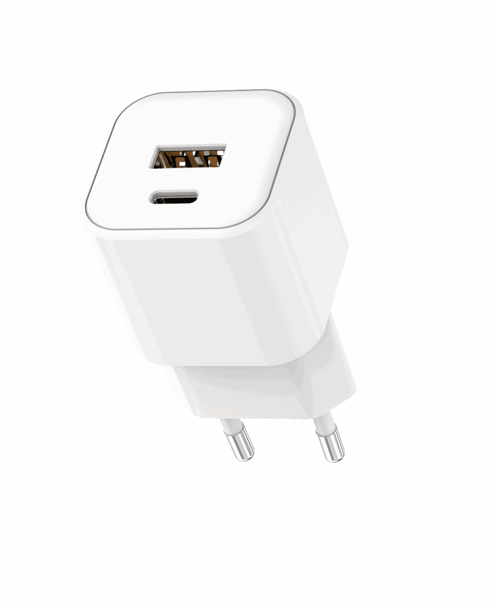493191_oryg Setty wall charger USB-A + USB-C 20W LSGaN-AC-200 white