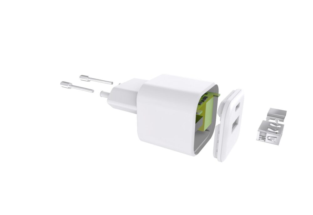 493195_oryg Setty wall charger USB-A + USB-C 20W LSGaN-AC-200 white