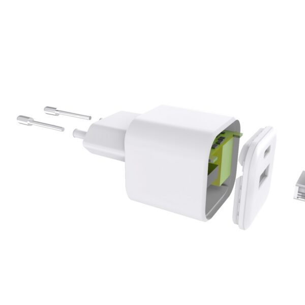 493195_oryg Setty wall charger USB-A + USB-C 20W LSGaN-AC-200 white
